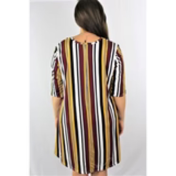 Burgundy Trapeze Plus Dress - Picture 2 of 3